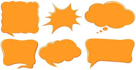 Speech bubble templates in orange color illustrationのイラスト素材