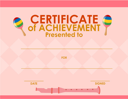 Certificate template with pink background illustrationのイラスト素材