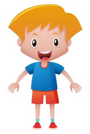 Happy boy with big smile illustrationのイラスト素材