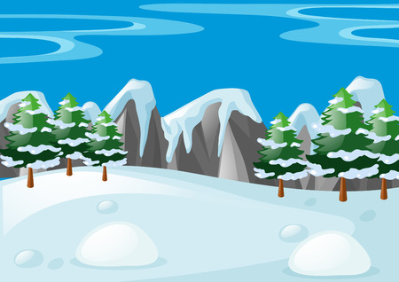 Scene with snow on the ground illustrationのイラスト素材