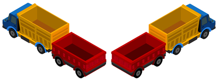 3D design for trucks with wagons illustrationのイラスト素材