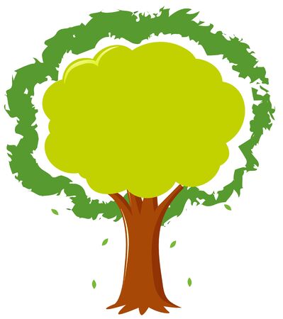 Frame template with green tree illustrationのイラスト素材