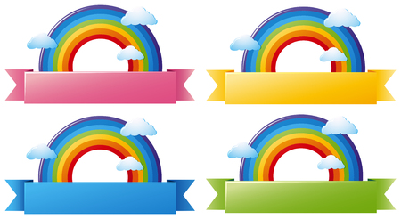 Banner template with colorful rainbow illustrationのイラスト素材