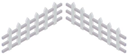 3D design for white wooden fence illustrationのイラスト素材