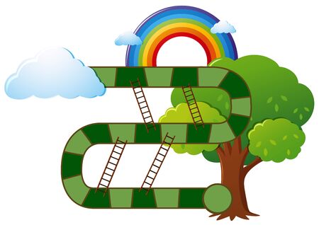 Boardgame template with ladders illustrationのイラスト素材