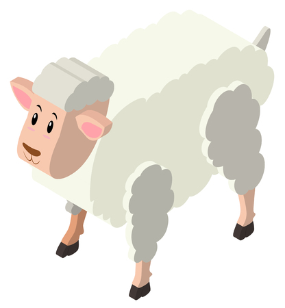 3D design for white sheep illustrationのイラスト素材