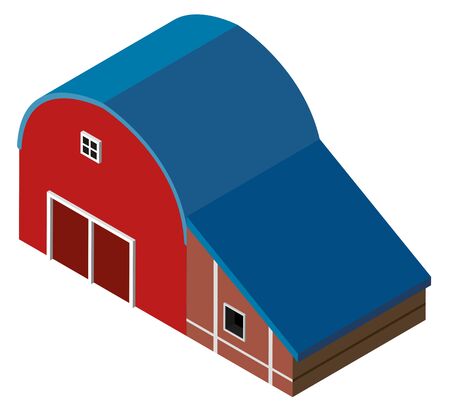 3D design for red barn illustrationのイラスト素材
