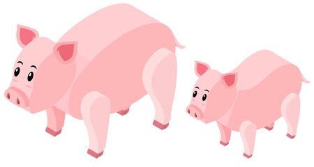 3D design for pigs illustrationのイラスト素材
