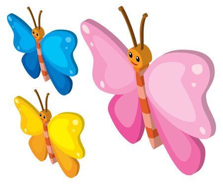 3D design for colorful butterflies illustrationのイラスト素材