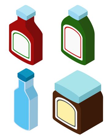 3D design for different bottles illustrationのイラスト素材