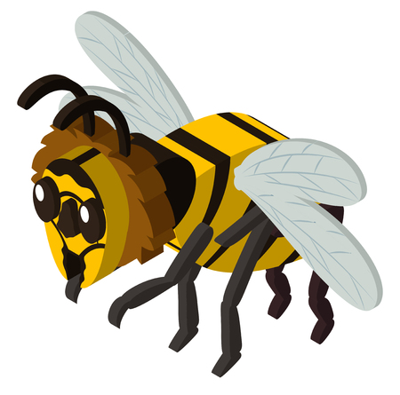 3D design for bee flying illustrationのイラスト素材
