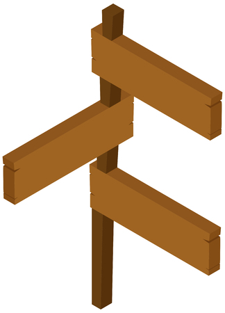 Wooden signs on post illustrationのイラスト素材