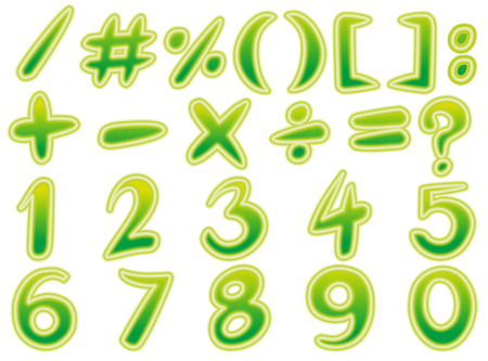 Math signs and numbers in green illustrationのイラスト素材
