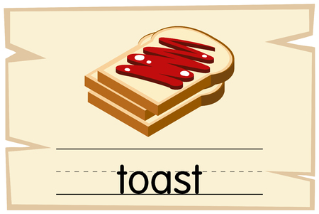 Wordcard template for word toast illustrationのイラスト素材