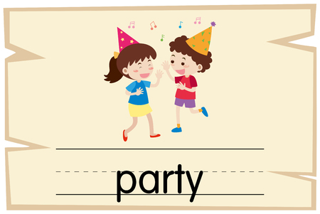 Wordcard template for word party illustrationのイラスト素材