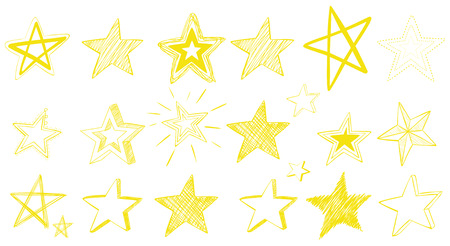 Doodle design for yellow stars illustrationのイラスト素材
