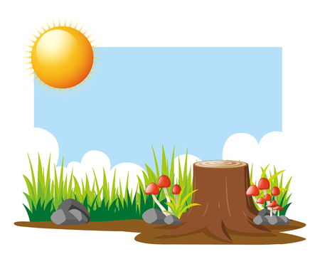 Garden scene at daytime illustrationのイラスト素材