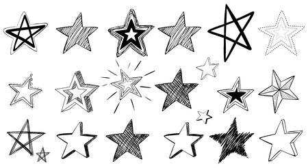 Doodle art for stars illustrationのイラスト素材