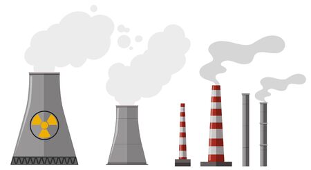 Different types of chimney illustrationのイラスト素材