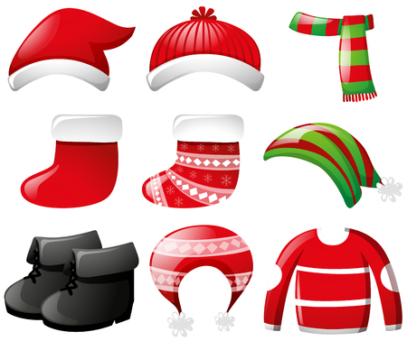 Clothes for christmas holiday illustrationのイラスト素材