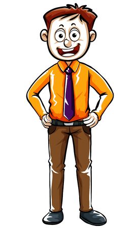 Businessman with purple tie illustrationのイラスト素材