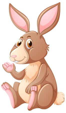 Rabbit with brown fur illustrationのイラスト素材
