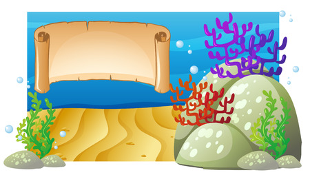 Background design with underwater scene illustrationのイラスト素材