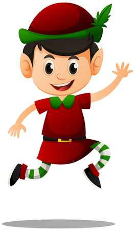 Elf in red costume illustrationのイラスト素材