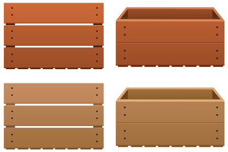 Two boxes made of wood in different colors illustrationのイラスト素材