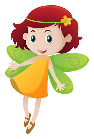 Happy girl in fairy outfit illustrationのイラスト素材
