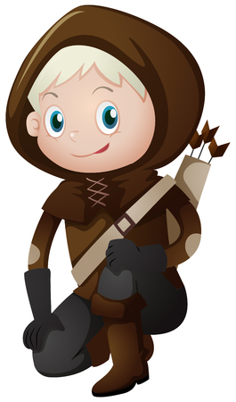 Man in archery outfit illustrationのイラスト素材