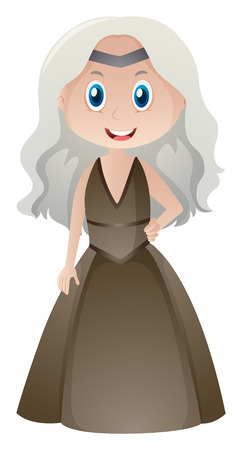 Beautiful woman in medieval outfit illustrationのイラスト素材