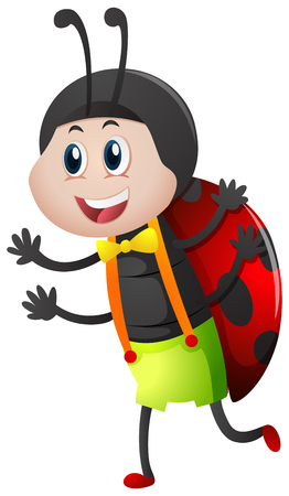 Ladybug with happy face illustrationのイラスト素材
