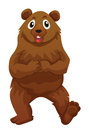 Grizzly bear with brown fur illustrationのイラスト素材