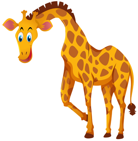 Giraffe with happy face illustrationのイラスト素材