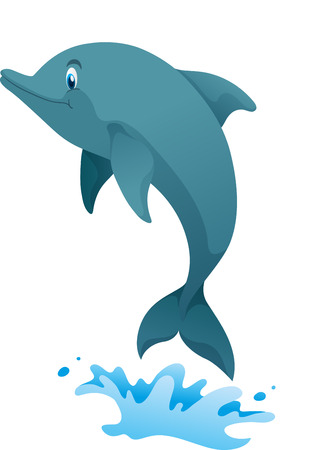 Cute dolphin jumping up illustrationのイラスト素材
