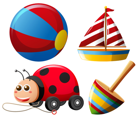 Different kinds of toys for toddlers illustrationのイラスト素材