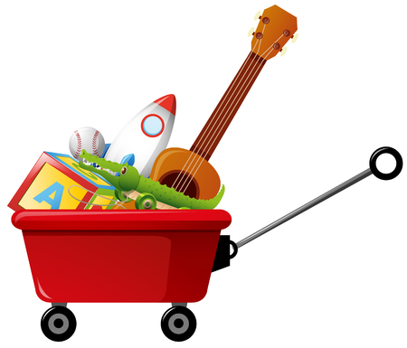 Wagon full of toys illustrationのイラスト素材