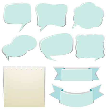 Different designs of speech bubbles illustrationのイラスト素材