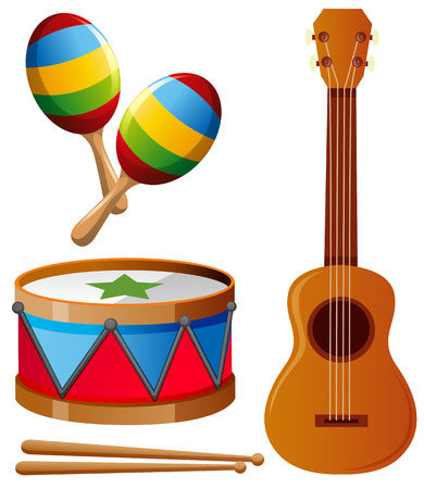 Different types of musical instruments illustrationのイラスト素材