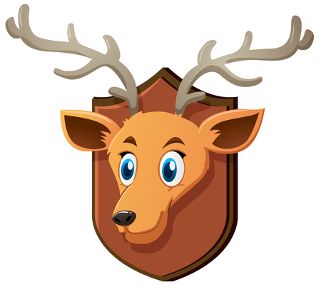 Animal collection with deer head illustrationのイラスト素材