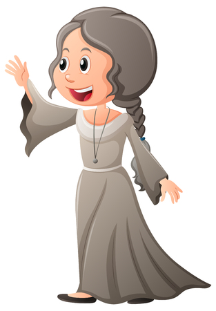 Female character from medieval time illustrationのイラスト素材