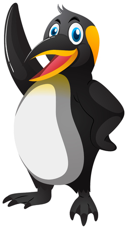 Happy penguin with big smile illustrationのイラスト素材