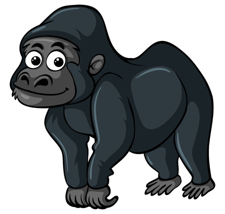 Gorilla with happy face illustrationのイラスト素材