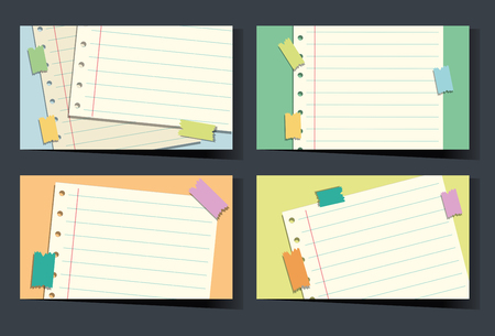 Businesscard template with linepaper background illustrationのイラスト素材