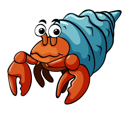 Hermit crab with happy face illustrationのイラスト素材