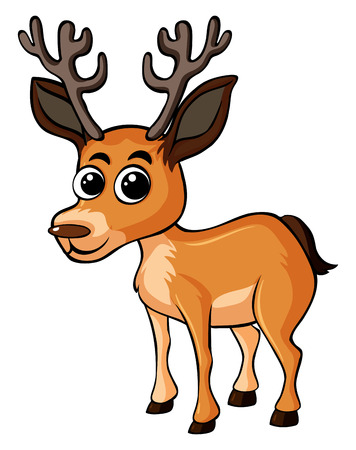 Deer with happy face illustrationのイラスト素材