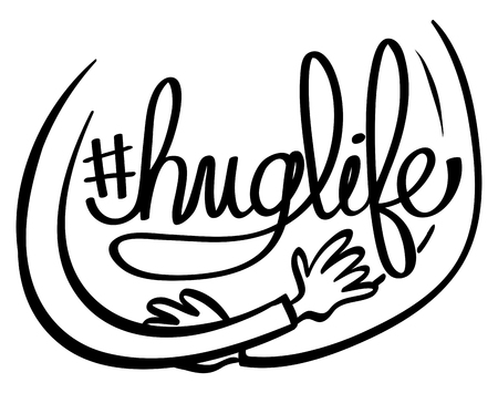 Word expression for huglife illustrationのイラスト素材