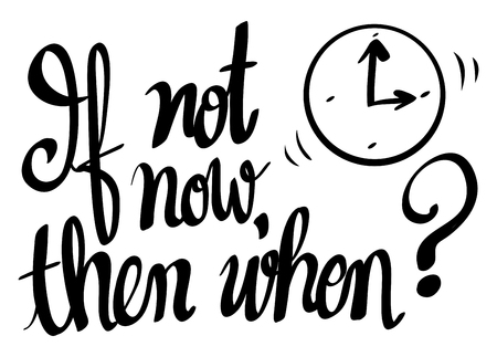 Word expression for not now, then illustrationのイラスト素材