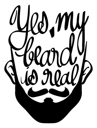 Word expression for beard is real illustrationのイラスト素材